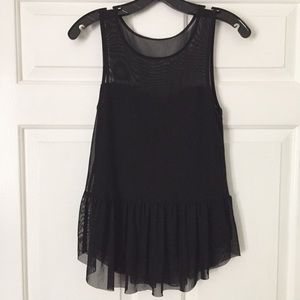 Kimchi Blue Black peplum top with sheer top